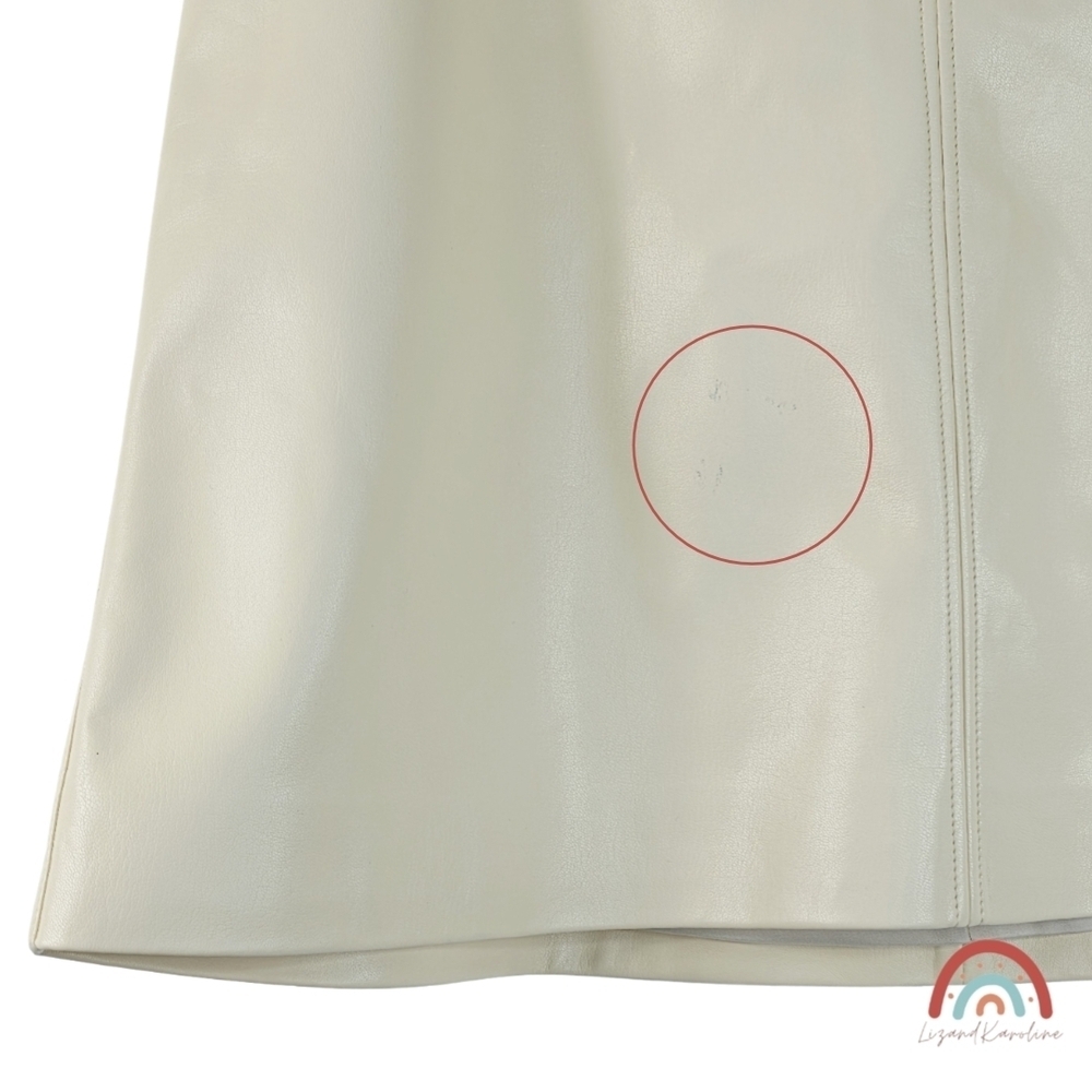 New! J. Crew Fairfax Skirt in Faux Leather Pale Chamois - Picture 10 of 12